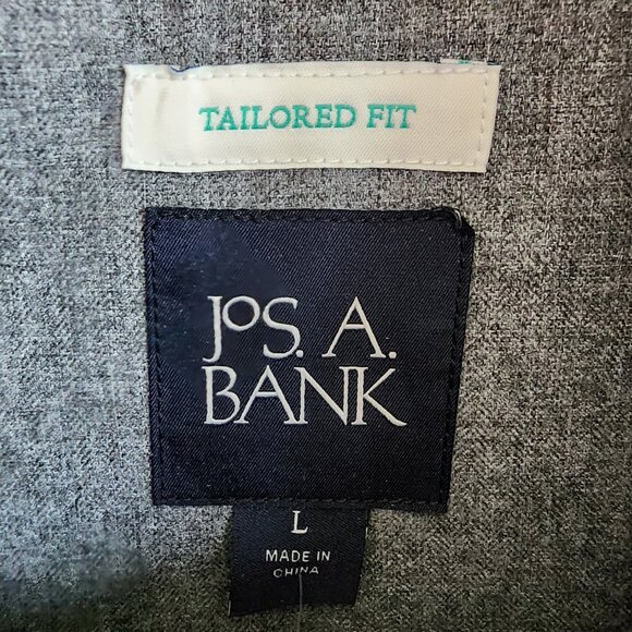 Large Gray Vest Coat Mens Jos A Bank New Tailored Fit Size L Nwt Zip Up Jacket - Picture 4 of 17